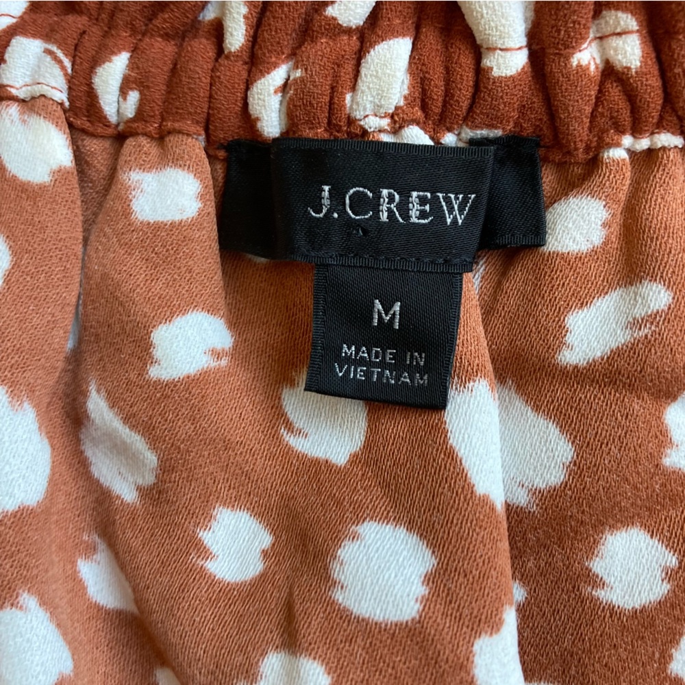 J. Crew Drapey Ruffleneck Top in Brushstroke Printed 365 Crepe Blouse Size M - Picture 6 of 6
